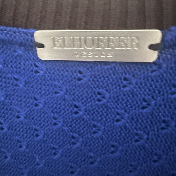 Elhoffer Design Sweater Womens Blue Brown Eagle Everyday Witch Collection  XS/S - Picture 5 of 8